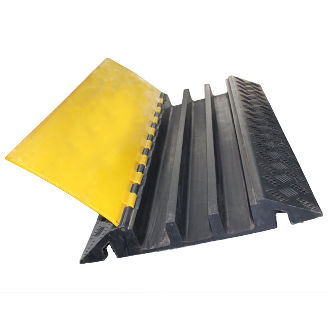 3-Channel Rubber Cable Protector Ramp