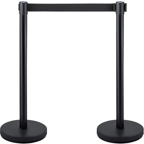 Black Stainless Steel Retractable Belt Queue Barrier,Stanchion - JACKWIN-Traffic Safety Products Manufacturer in China