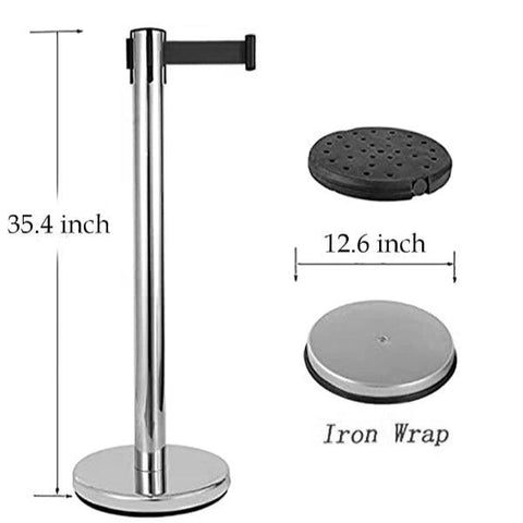 Crowd Control Stainless Steel Retractable Belt Queue Barrier,Stanchion-Flat Base - JACKWIN-Traffic Safety Products Manufacturer in China