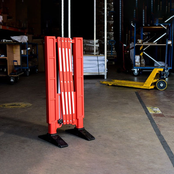 Red-White-Expandable-Safety-Barrier